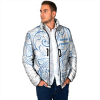 Custom Argentina Football Padded Jacket Artistic Pattern-Paintings Inspired White Color - Wonder Print Shop