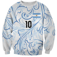 Custom Argentina Football Sweatshirt Artistic Pattern-Paintings Inspired White Color - Wonder Print Shop