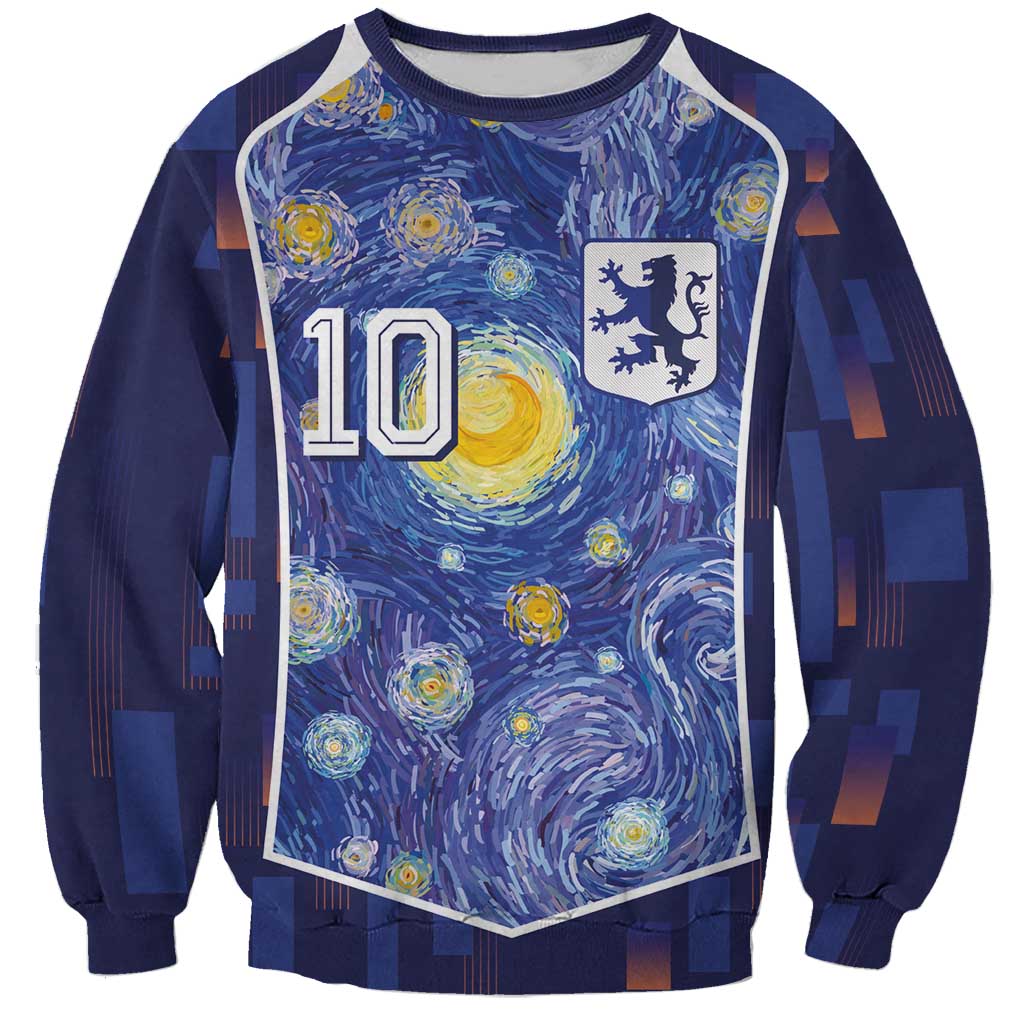 Custom Netherlands Football Sweatshirt Starry Night Inspired-Sporty Style - Wonder Print Shop