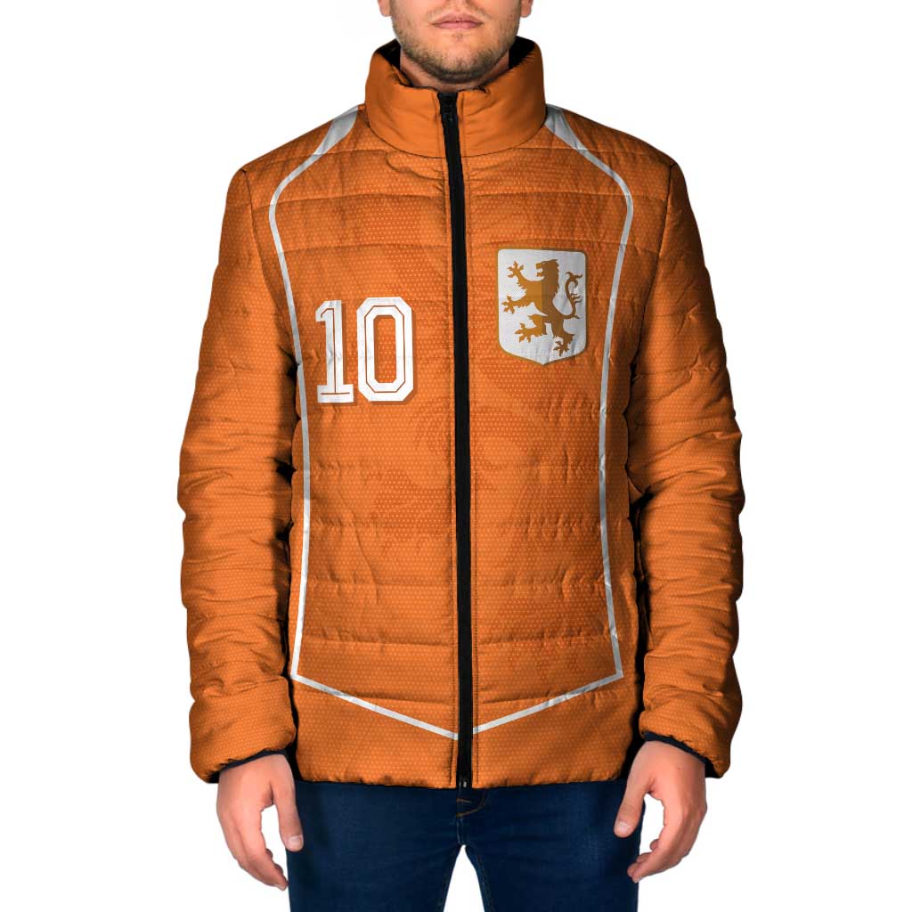 Custom Netherlands Football Padded Jacket Lion King-Inspired T90 Sporty Style - Wonder Print Shop