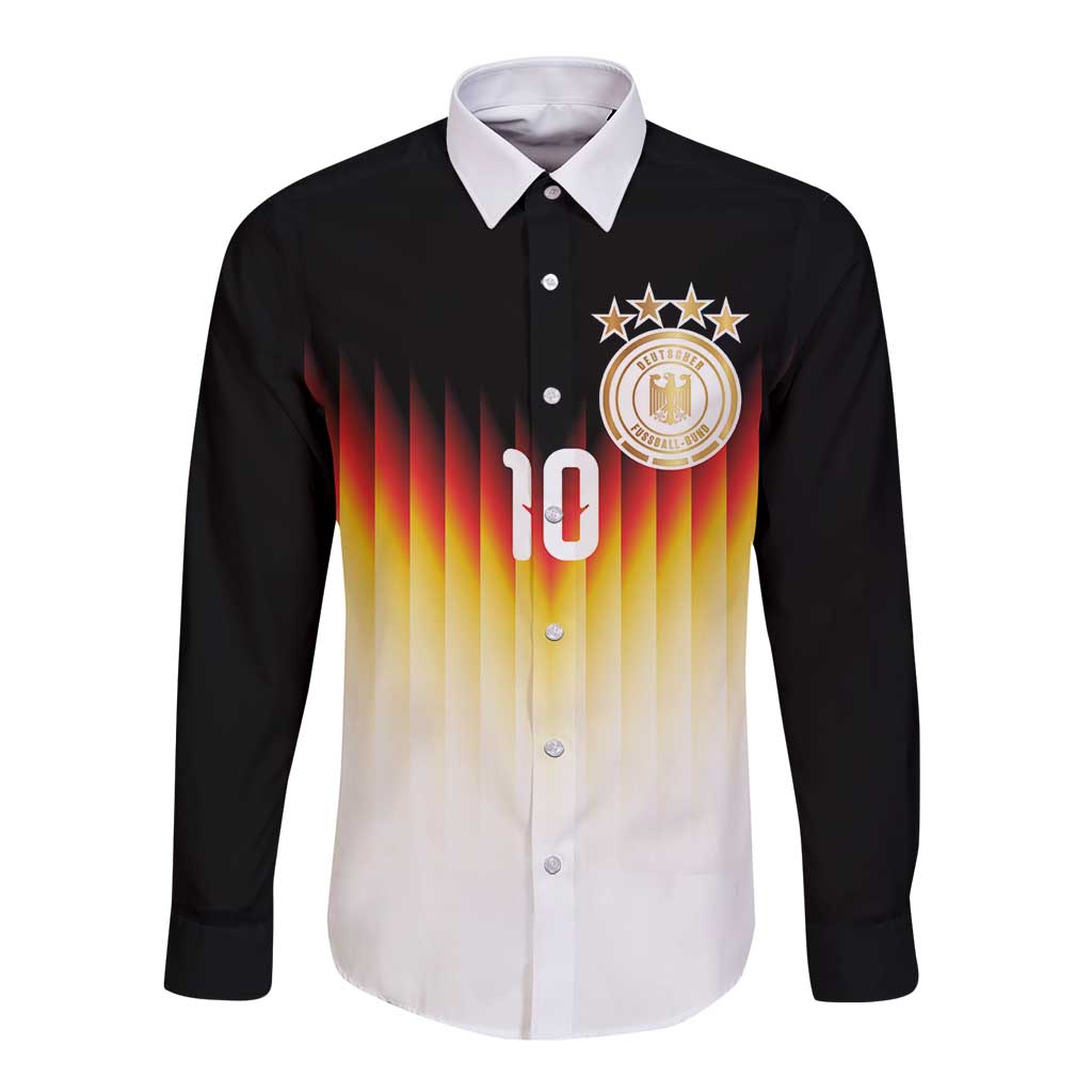 Custom Germany Football Long Sleeve Button Shirt Die Mannschaft 2026 - Wonder Print Shop