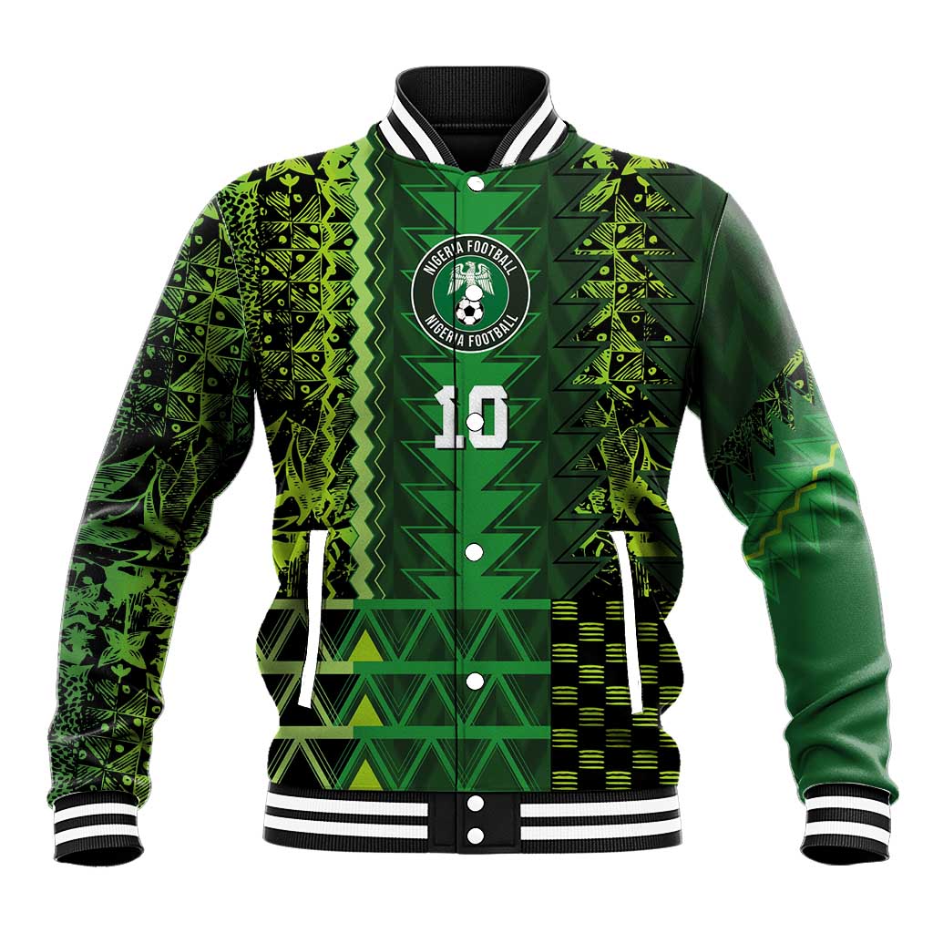 Custom Nigeria Football Baseball Jacket The Naija-Tribal Sporty Style - Wonder Print Shop