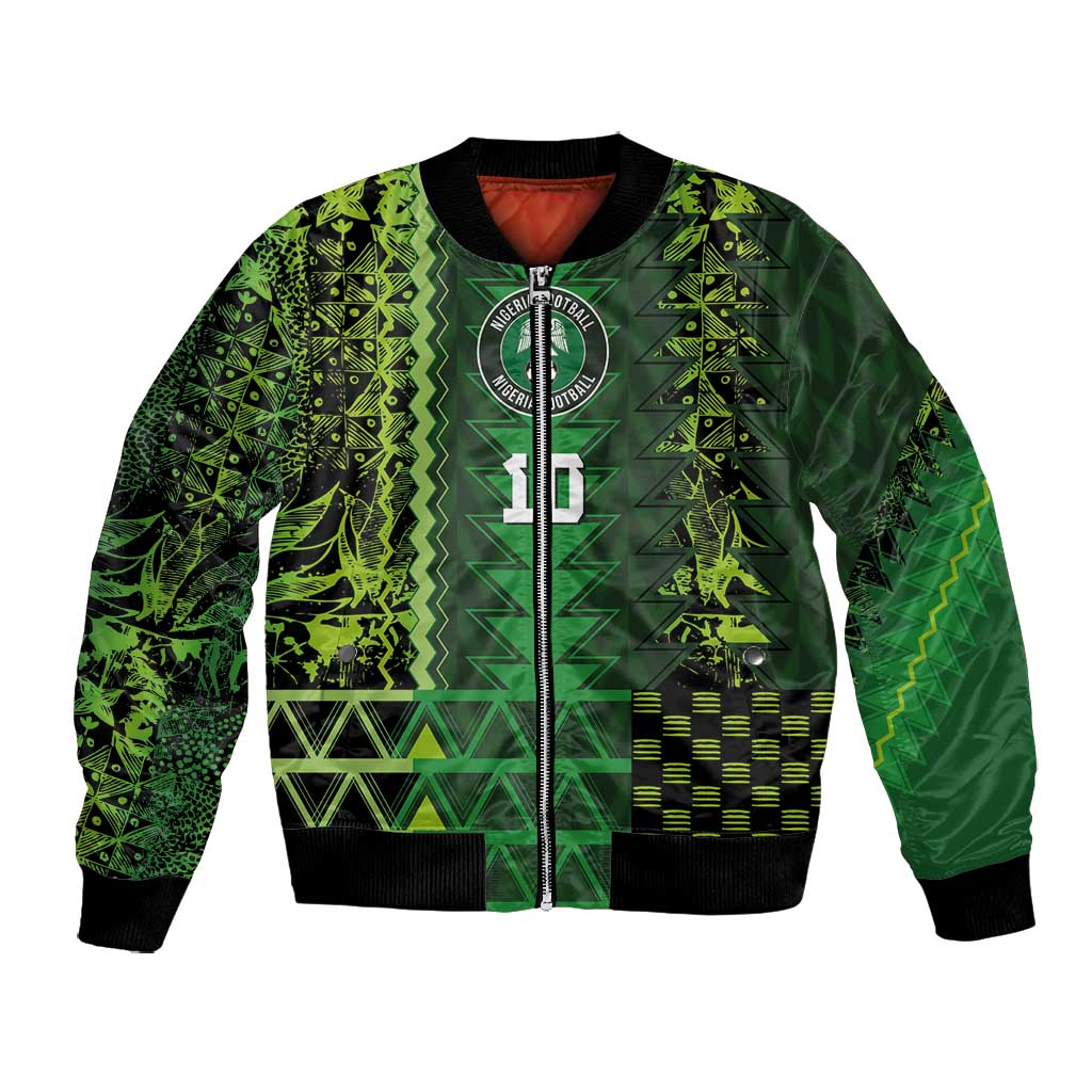 Custom Nigeria Football Bomber Jacket The Naija-Tribal Sporty Style - Wonder Print Shop