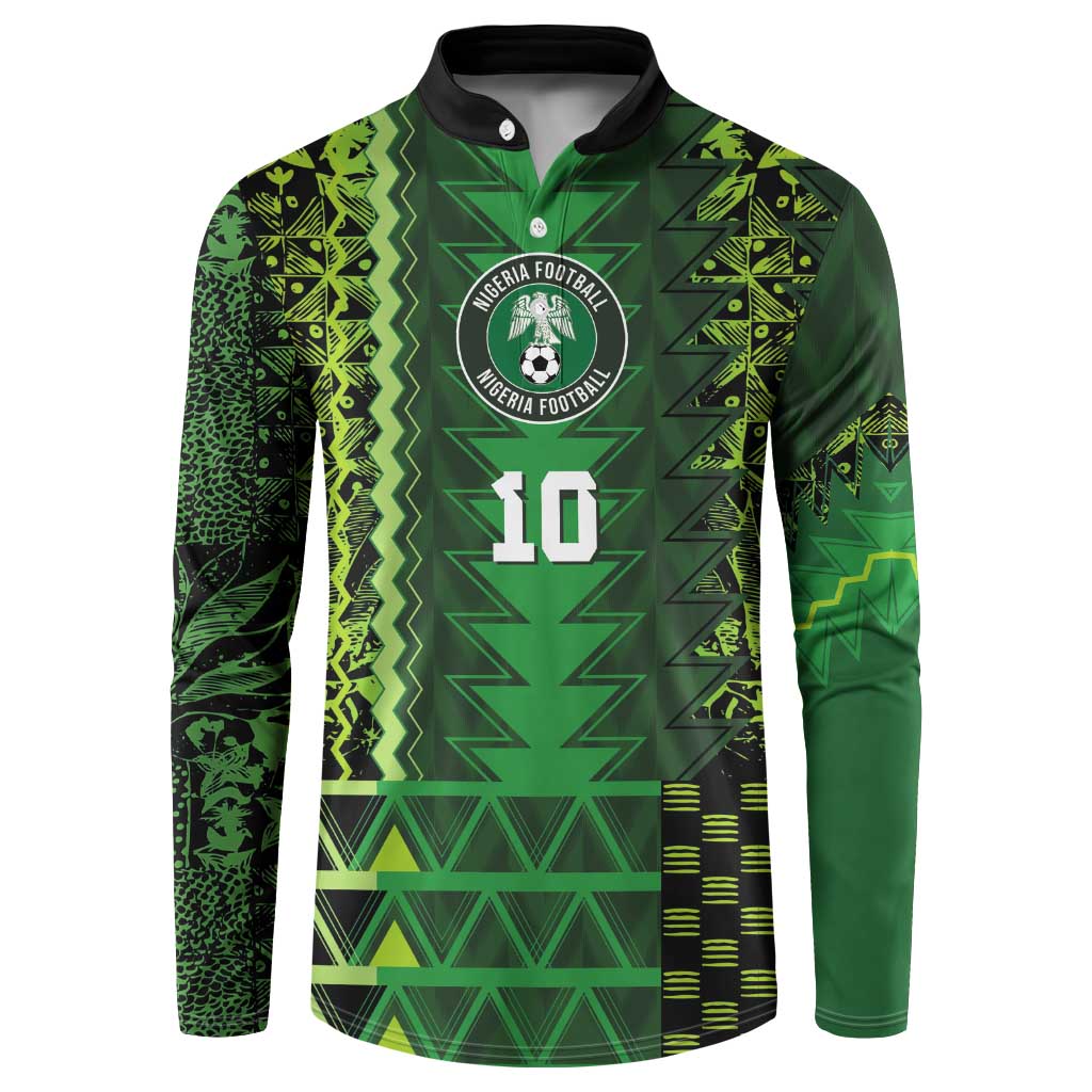 Custom Nigeria Football Button Sweatshirt The Naija-Tribal Sporty Style