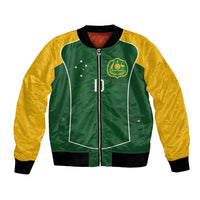 Custom Australia Football Bomber Jacket Aboriginal Pattern Sporty Style-Green Color - Wonder Print Shop