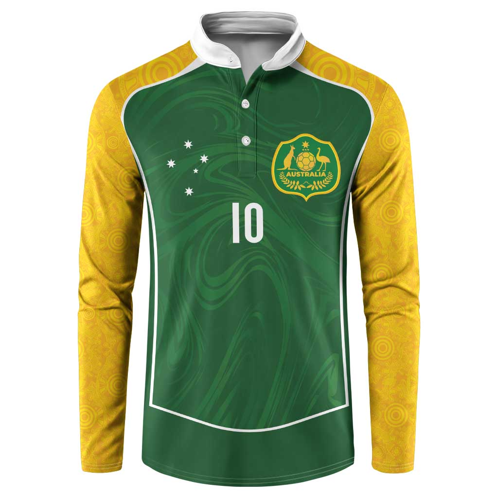 Custom Australia Football Button Sweatshirt Aboriginal Pattern Sporty Style-Green Color - Wonder Print Shop