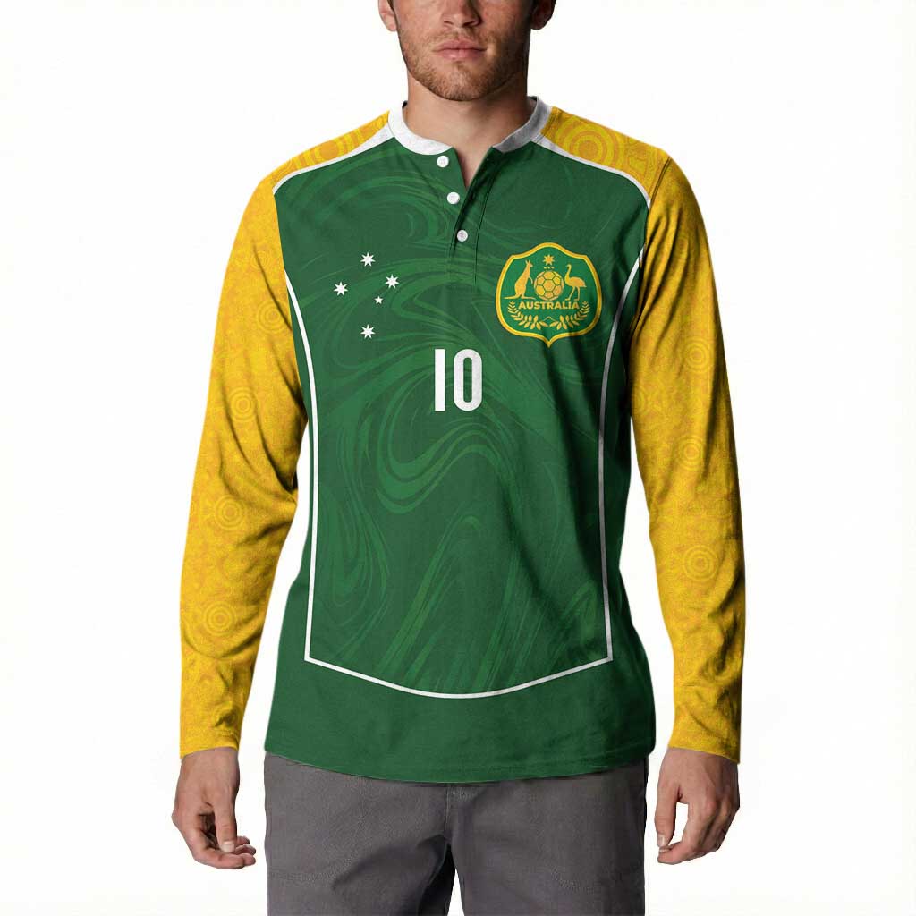 Custom Australia Football Button Sweatshirt Aboriginal Pattern Sporty Style-Green Color - Wonder Print Shop