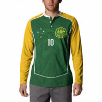 Custom Australia Football Button Sweatshirt Aboriginal Pattern Sporty Style-Green Color - Wonder Print Shop