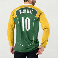 Custom Australia Football Button Sweatshirt Aboriginal Pattern Sporty Style-Green Color - Wonder Print Shop