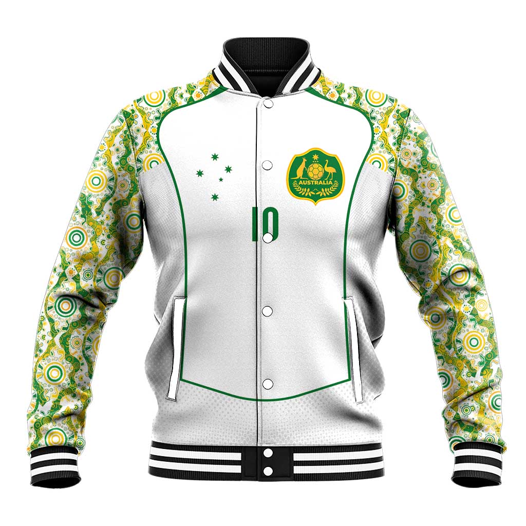Custom Australia Football Baseball Jacket Aboriginal Pattern Sporty Style-White Color - Wonder Print Shop
