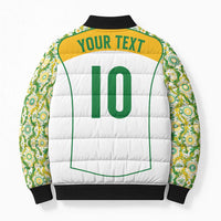 Custom Australia Football Bomber Puffer Jacket Aboriginal Pattern Sporty Style-White Color - Wonder Print Shop