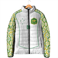 Custom Australia Football Padded Jacket Aboriginal Pattern Sporty Style-White Color - Wonder Print Shop