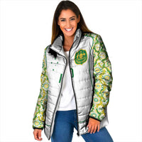Custom Australia Football Padded Jacket Aboriginal Pattern Sporty Style-White Color - Wonder Print Shop