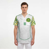 Custom Australia Football Scrub Top Aboriginal Pattern Sporty Style-White Color - Wonder Print Shop
