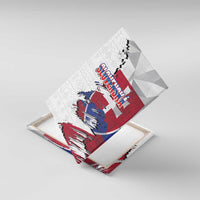 Slovakia Canvas Wall Art Flag Grunge Half Style with Slovak Pattern