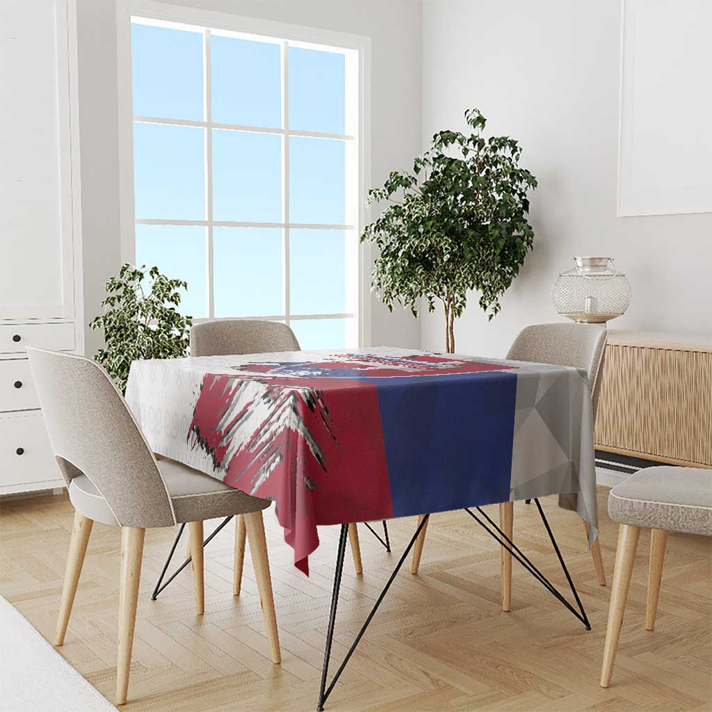 Slovakia Tablecloth Flag Grunge Half Style with Slovak Pattern