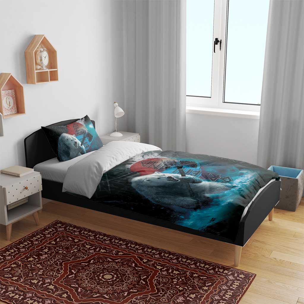 Greenlandic Polar Bear Warrior Bedding Set Nordic and Runes Style - Wonder Print Shop