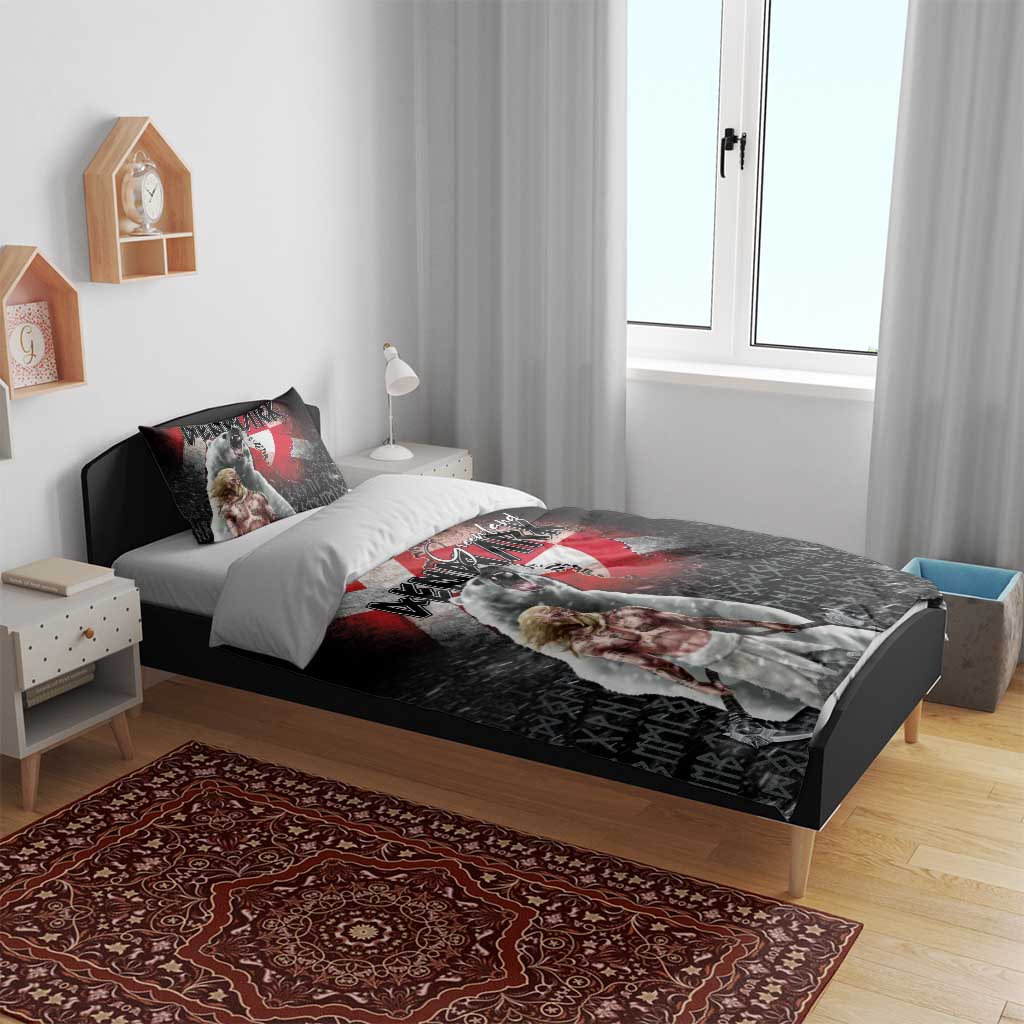 Greenlandic and Danish Together Bedding Set Viking Warrior with Polar Bear Roar - Wonder Print Shop