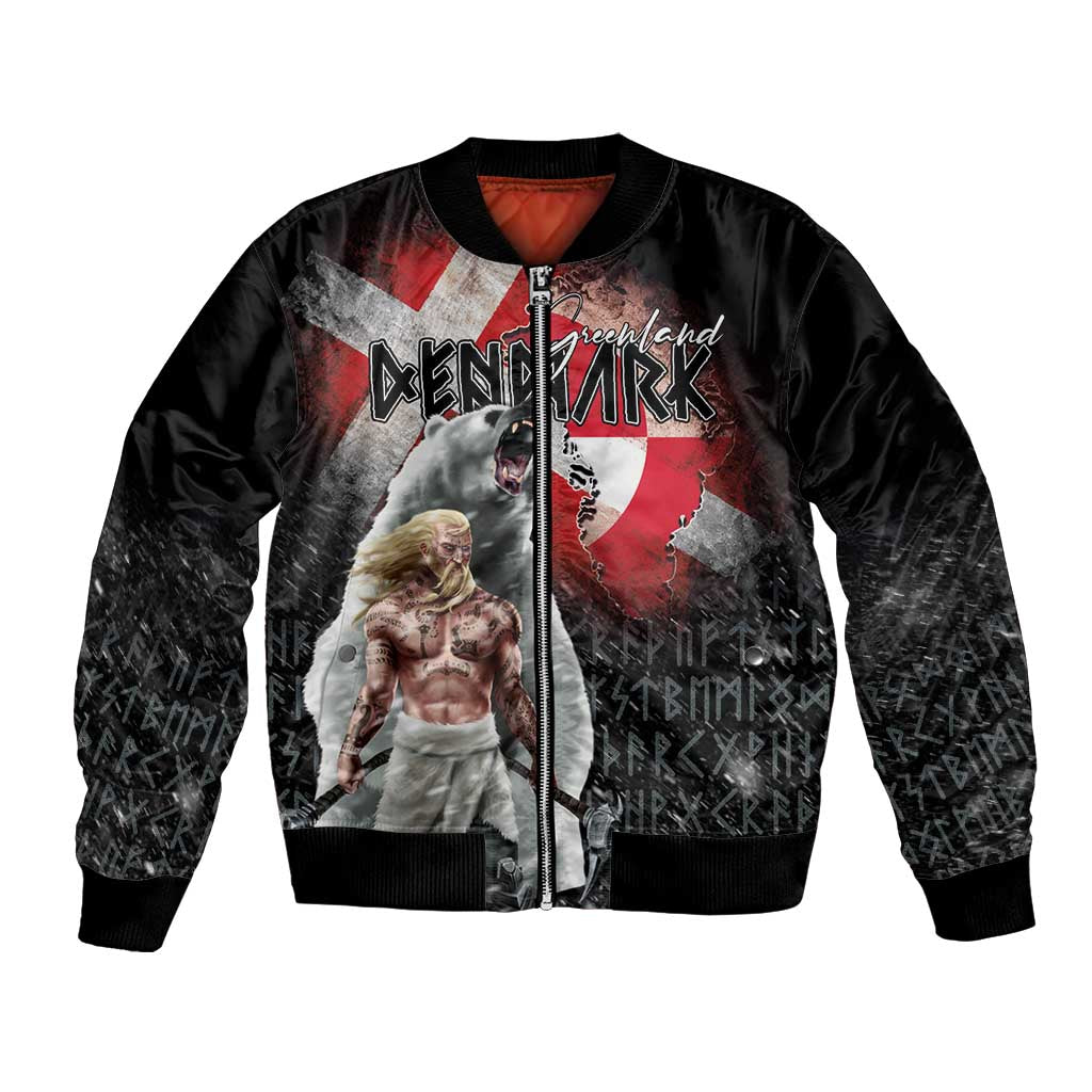 Greenlandic and Danish Together Bomber Jacket Viking Warrior with Polar Bear Roar - Wonder Print Shop