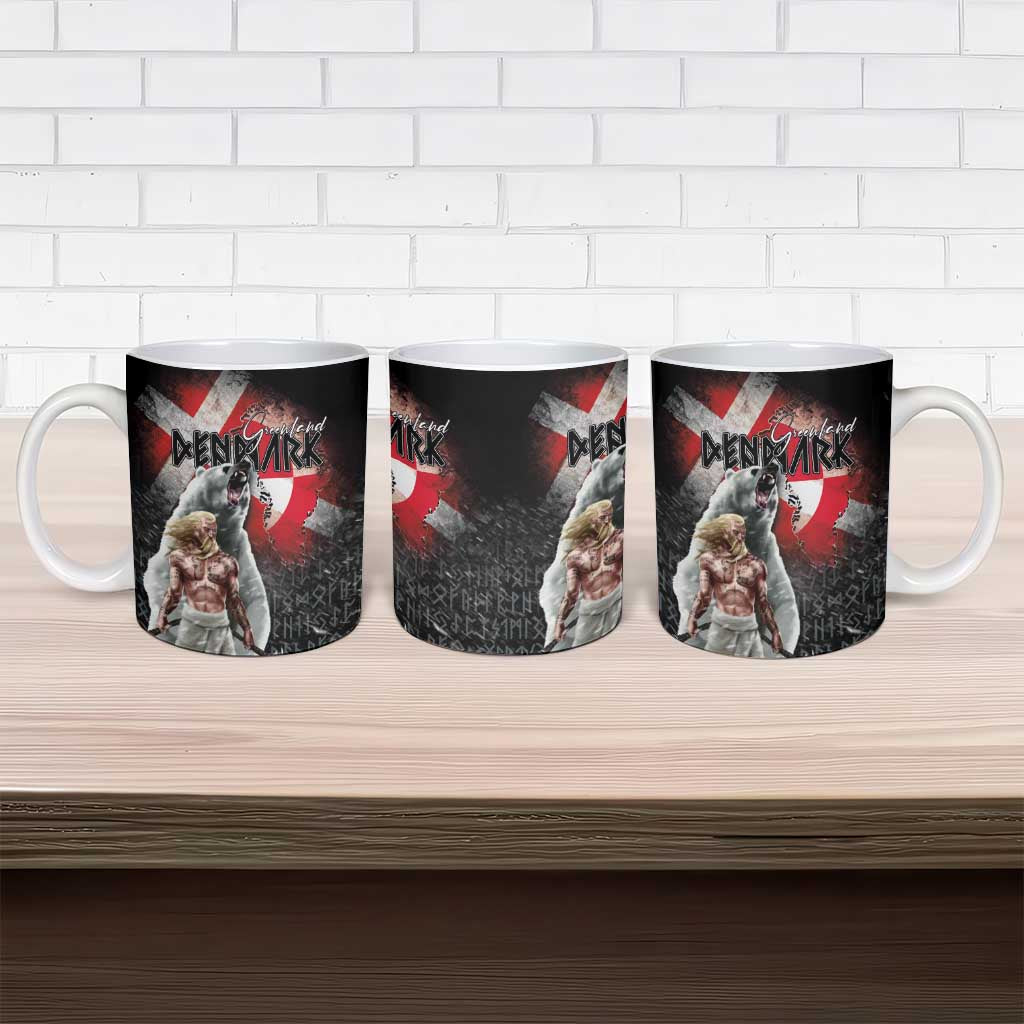 Greenlandic and Danish Together Ceramic Mug Viking Warrior with Polar Bear Roar - Wonder Print Shop