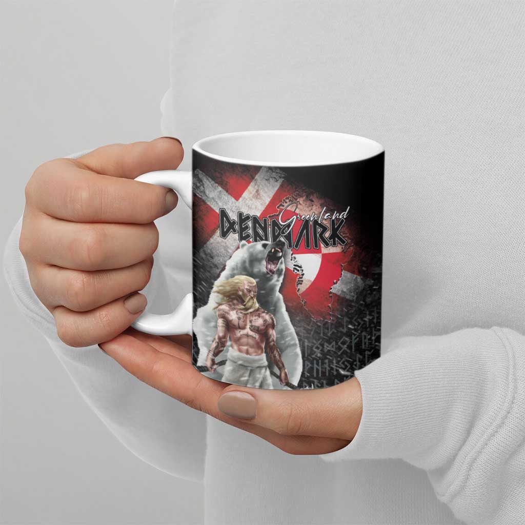 Greenlandic and Danish Together Ceramic Mug Viking Warrior with Polar Bear Roar - Wonder Print Shop
