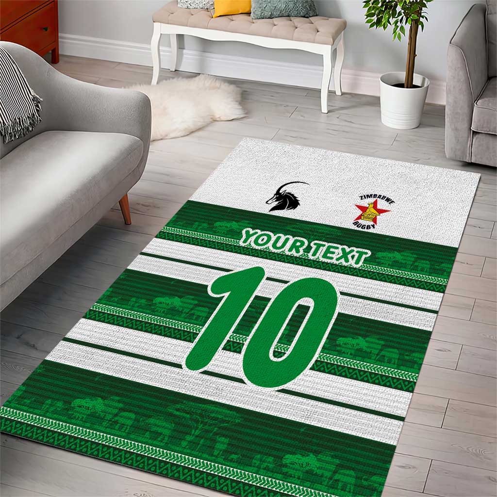Custom Zimbabwe Rugby Area Rug African Heritage Stripes Style - Wonder Print Shop
