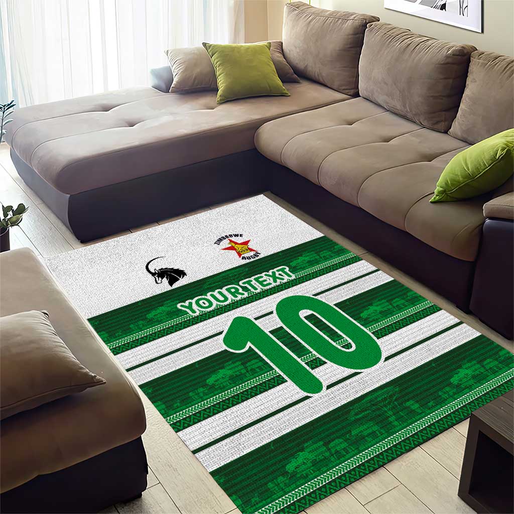 Custom Zimbabwe Rugby Area Rug African Heritage Stripes Style - Wonder Print Shop