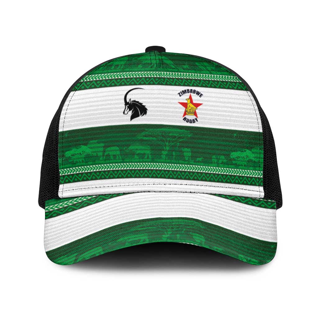 Zimbabwe Rugby Baseball Net Cap African Heritage Stripes Style - Wonder Print Shop