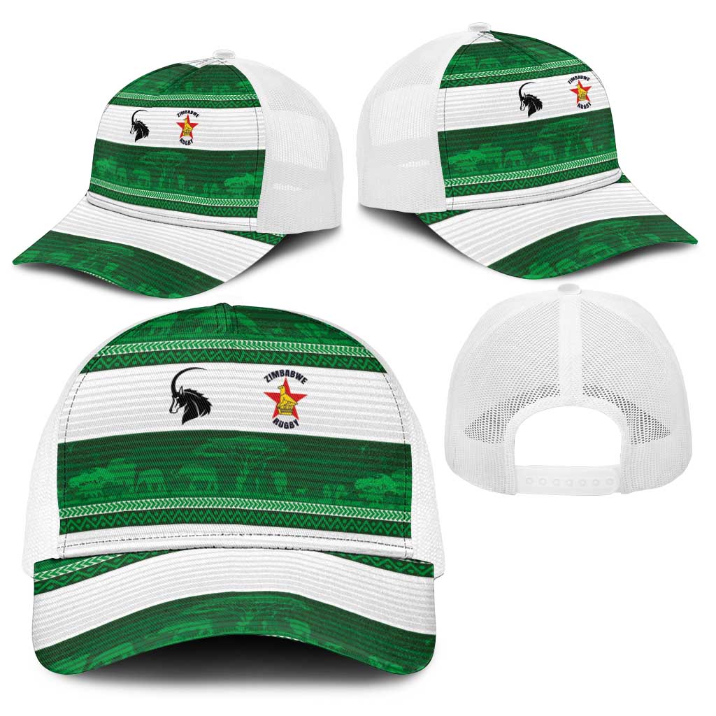 Zimbabwe Rugby Baseball Net Cap African Heritage Stripes Style - Wonder Print Shop
