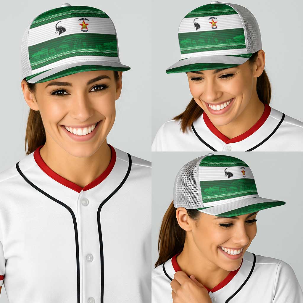 Zimbabwe Rugby Baseball Net Cap African Heritage Stripes Style - Wonder Print Shop