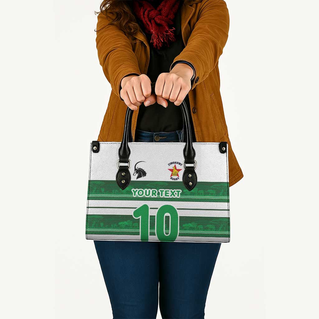 Custom Zimbabwe Rugby Leather Bag African Heritage Stripes Style - Wonder Print Shop