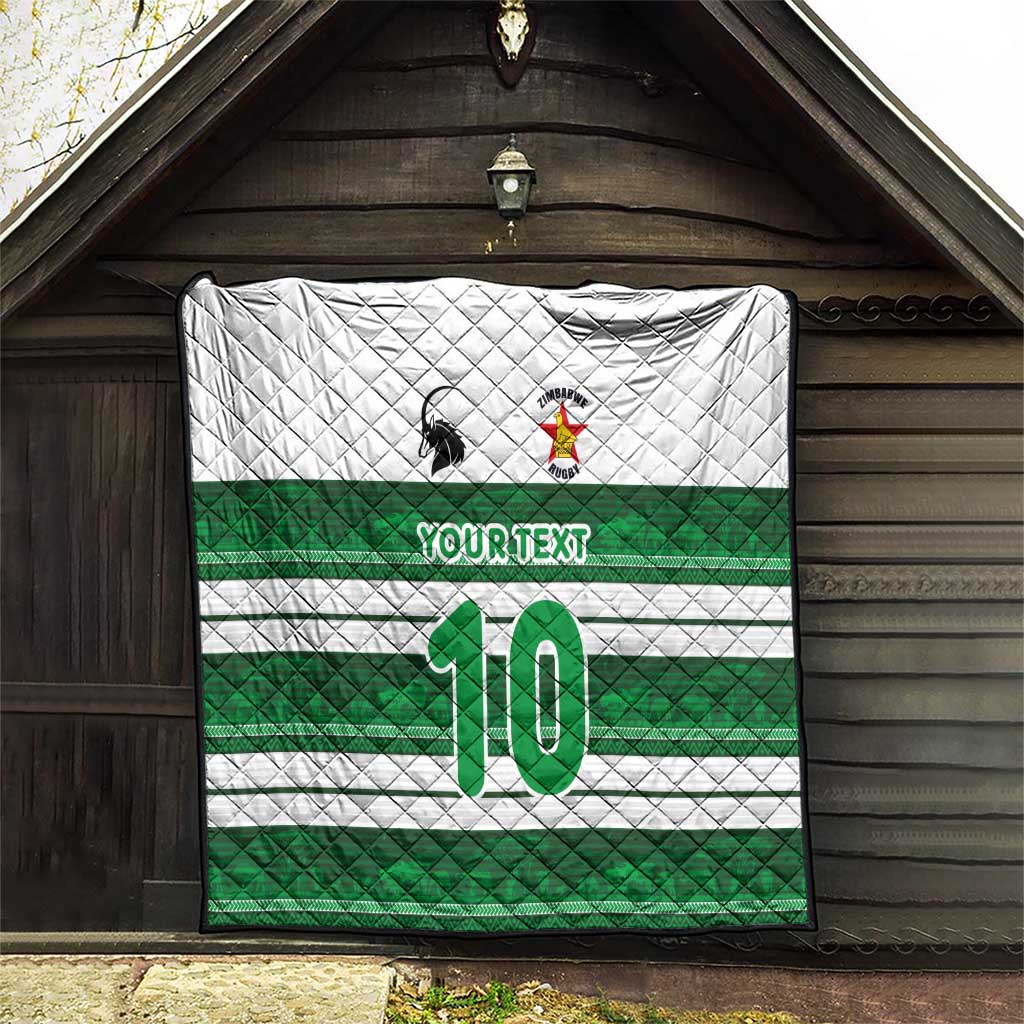Custom Zimbabwe Rugby Quilt African Heritage Stripes Style - Wonder Print Shop
