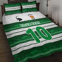 Custom Zimbabwe Rugby Quilt Bed Set African Heritage Stripes Style - Wonder Print Shop
