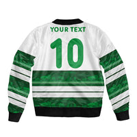 Custom Zimbabwe Rugby Sleeve Zip Bomber Jacket African Heritage Stripes Style - Wonder Print Shop