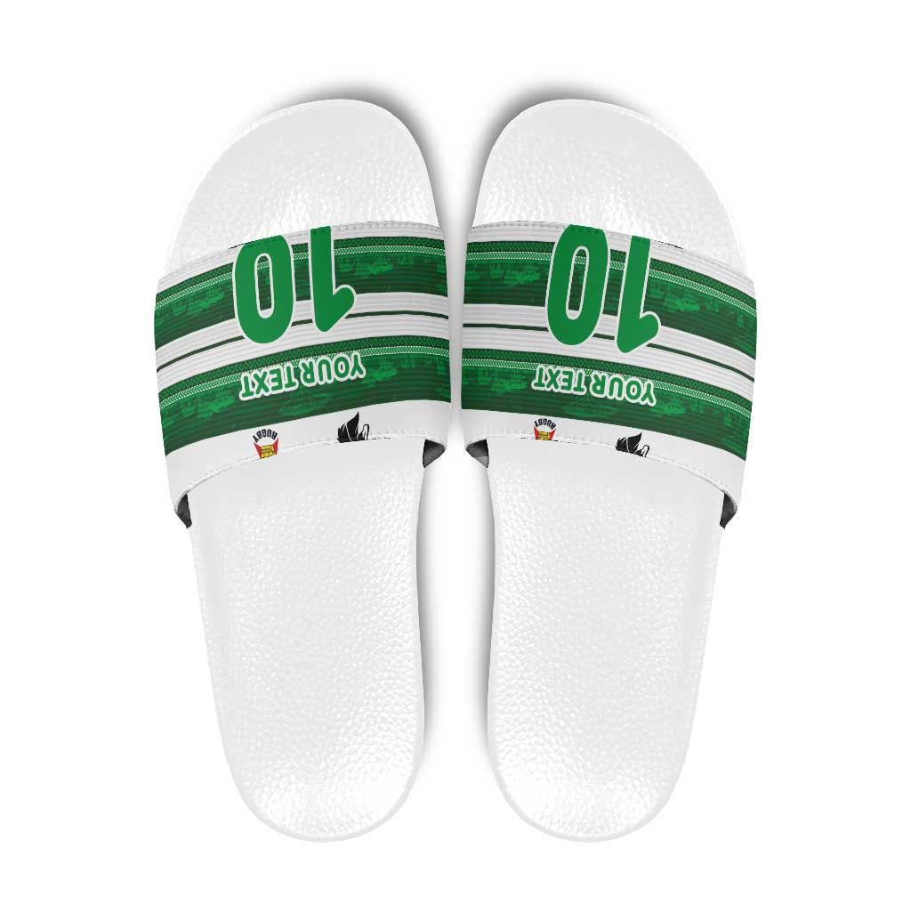 Custom Zimbabwe Rugby Slide Sandals African Heritage Stripes Style - Wonder Print Shop