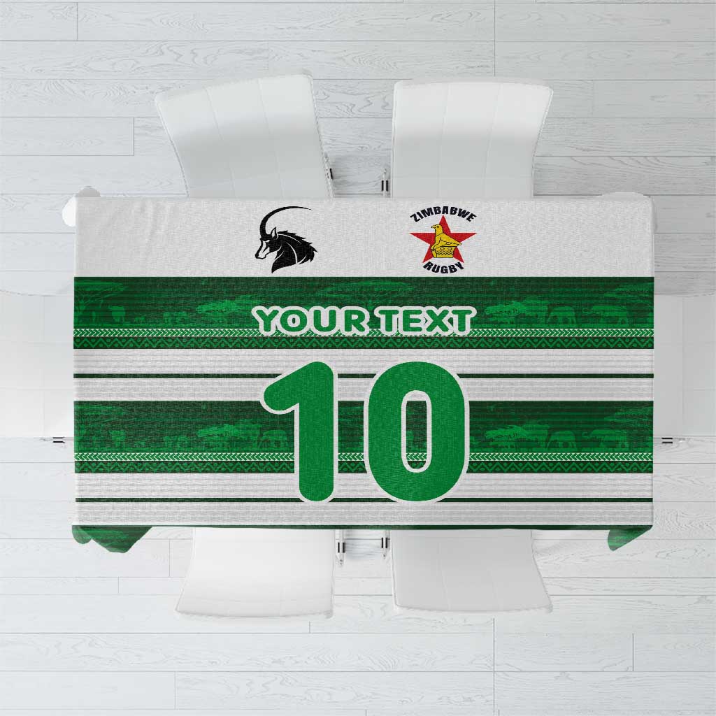 Custom Zimbabwe Rugby Tablecloth African Heritage Stripes Style - Wonder Print Shop