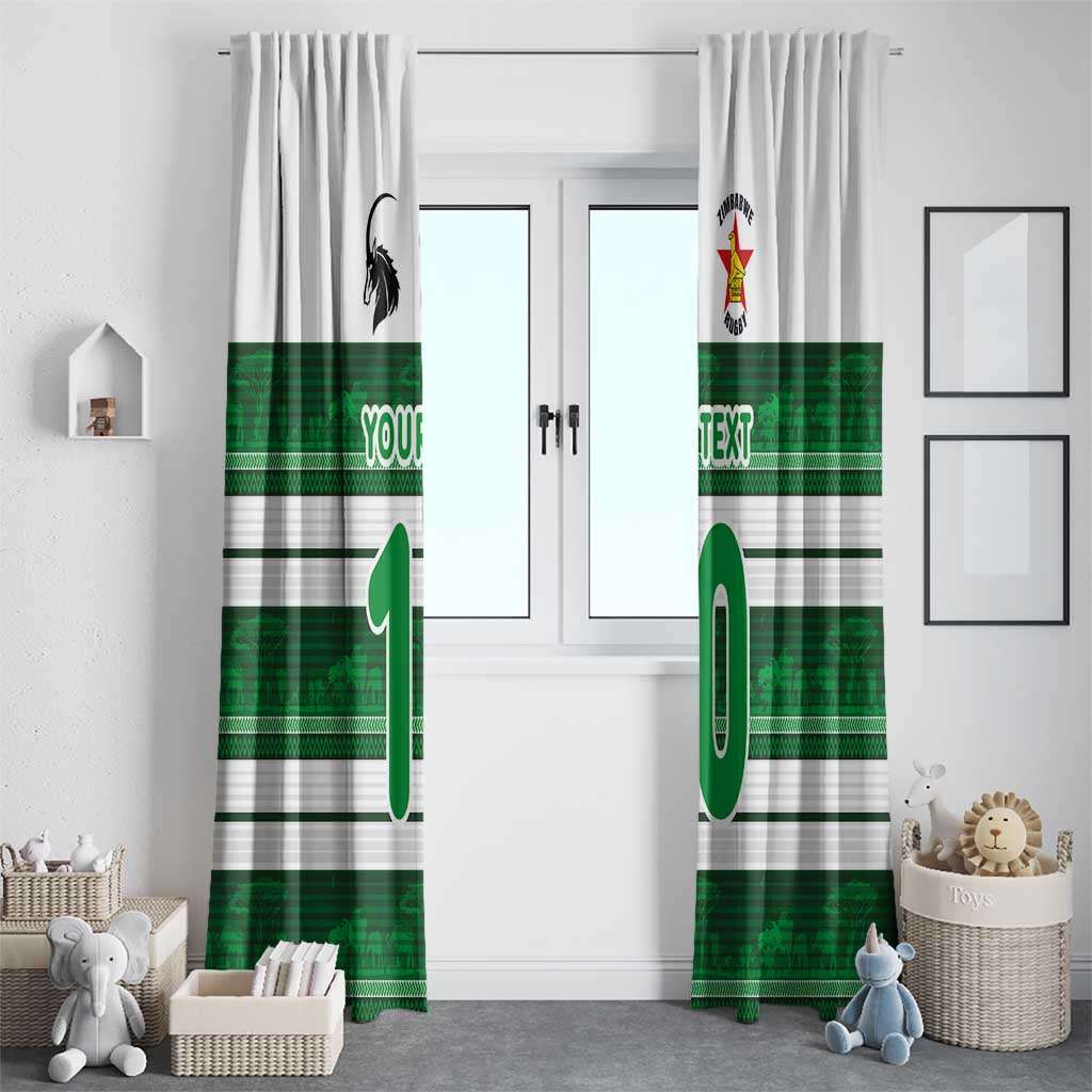 Custom Zimbabwe Rugby Window Curtain African Heritage Stripes Style - Wonder Print Shop