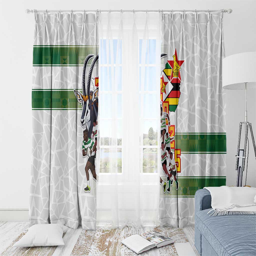 Zimbabwe Rugby The Champions 2025 Window Curtain Warriors Sable Antelope - Wonder Print Shop