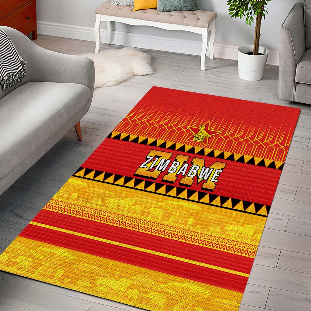 Zimbabwe Cricket Area Rug African Heritage Stripes Style - Wonder Print Shop