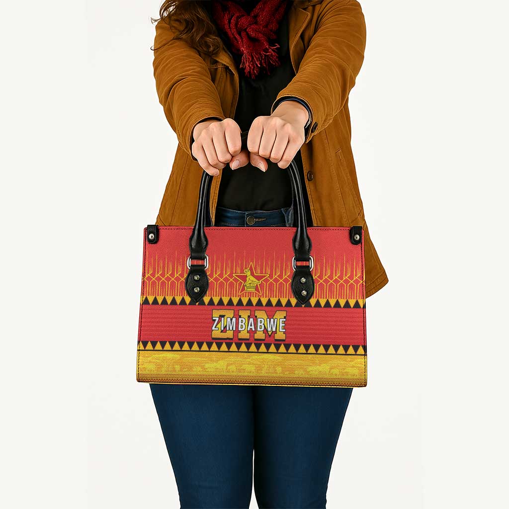 Zimbabwe Cricket Leather Bag African Heritage Stripes Style - Wonder Print Shop