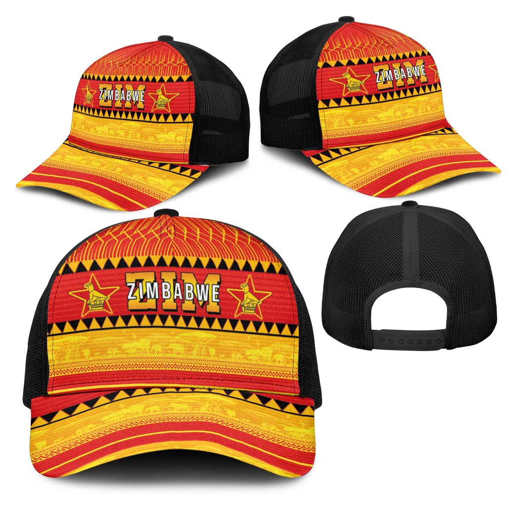 Zimbabwe Cricket Mesh Trucker Cap African Heritage Stripes Style - Wonder Print Shop