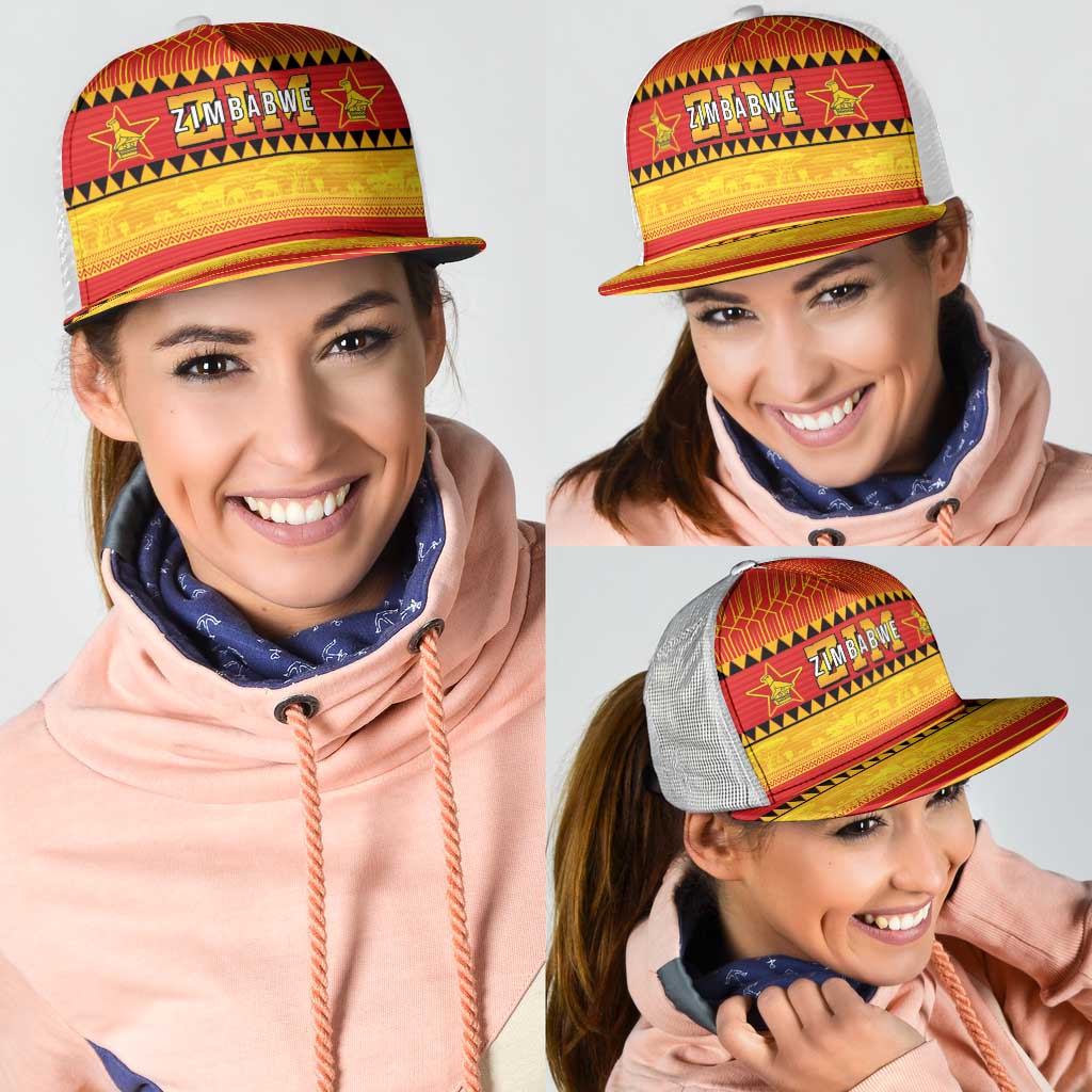 Zimbabwe Cricket Mesh Trucker Cap African Heritage Stripes Style - Wonder Print Shop