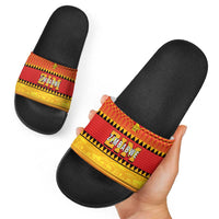 Zimbabwe Cricket Slide Sandals African Heritage Stripes Style - Wonder Print Shop