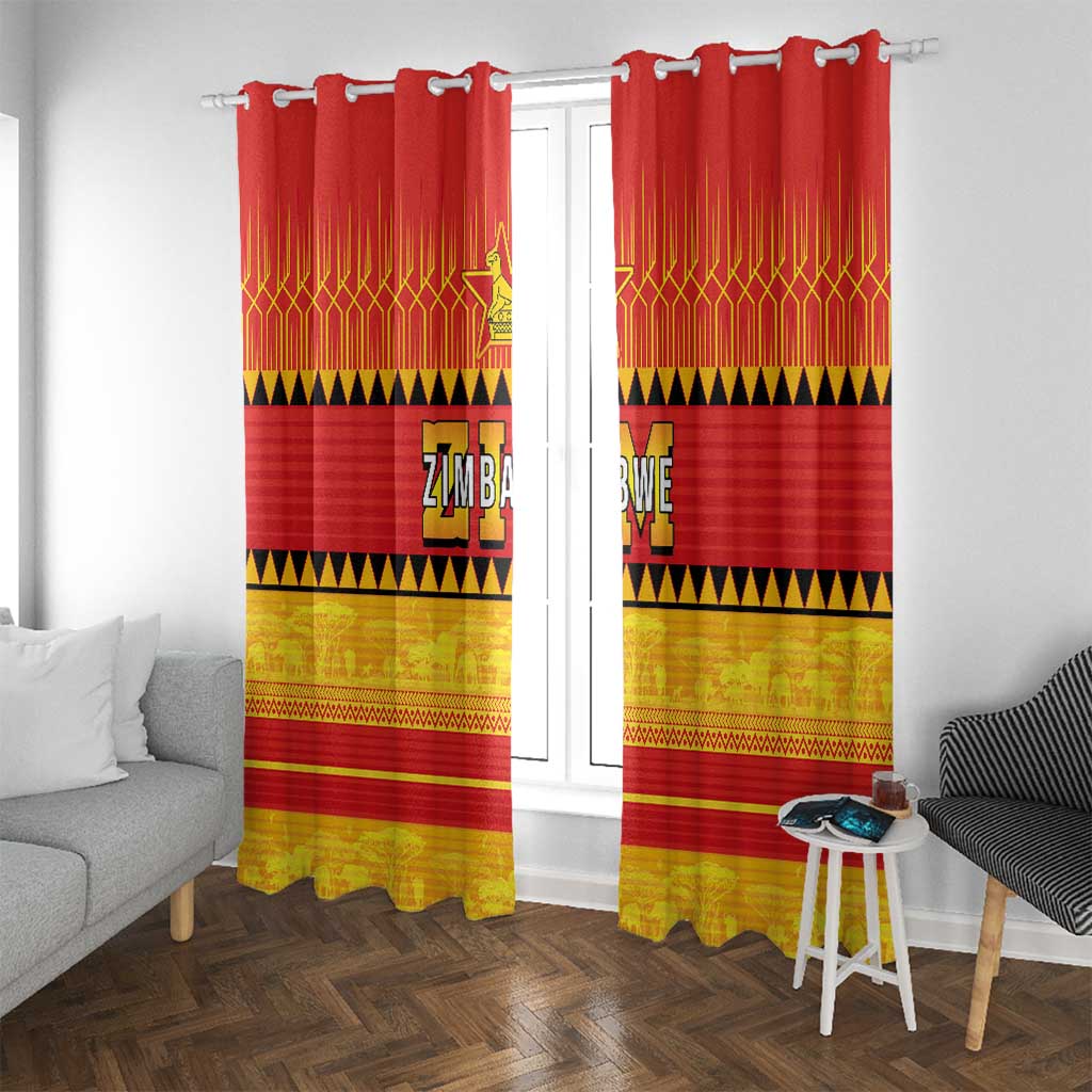 Zimbabwe Cricket Window Curtain African Heritage Stripes Style - Wonder Print Shop