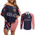 Custom Croatia Football Go Checkered Ones Couples Matching Off Shoulder Short Dress and Long Sleeve Button Shirt