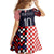 Custom Croatia Football Go Checkered Ones Family Matching Off The Shoulder Long Sleeve Dress and Hawaiian Shirt