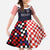 Custom Croatia Football Go Checkered Ones Family Matching Off Shoulder Maxi Dress and Hawaiian Shirt