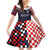 Custom Croatia Football Go Checkered Ones Family Matching Off Shoulder Short Dress and Hawaiian Shirt