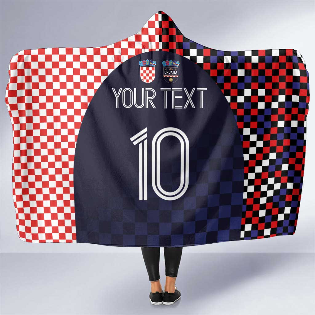 Custom Croatia Football Go Checkered Ones Hooded Blanket