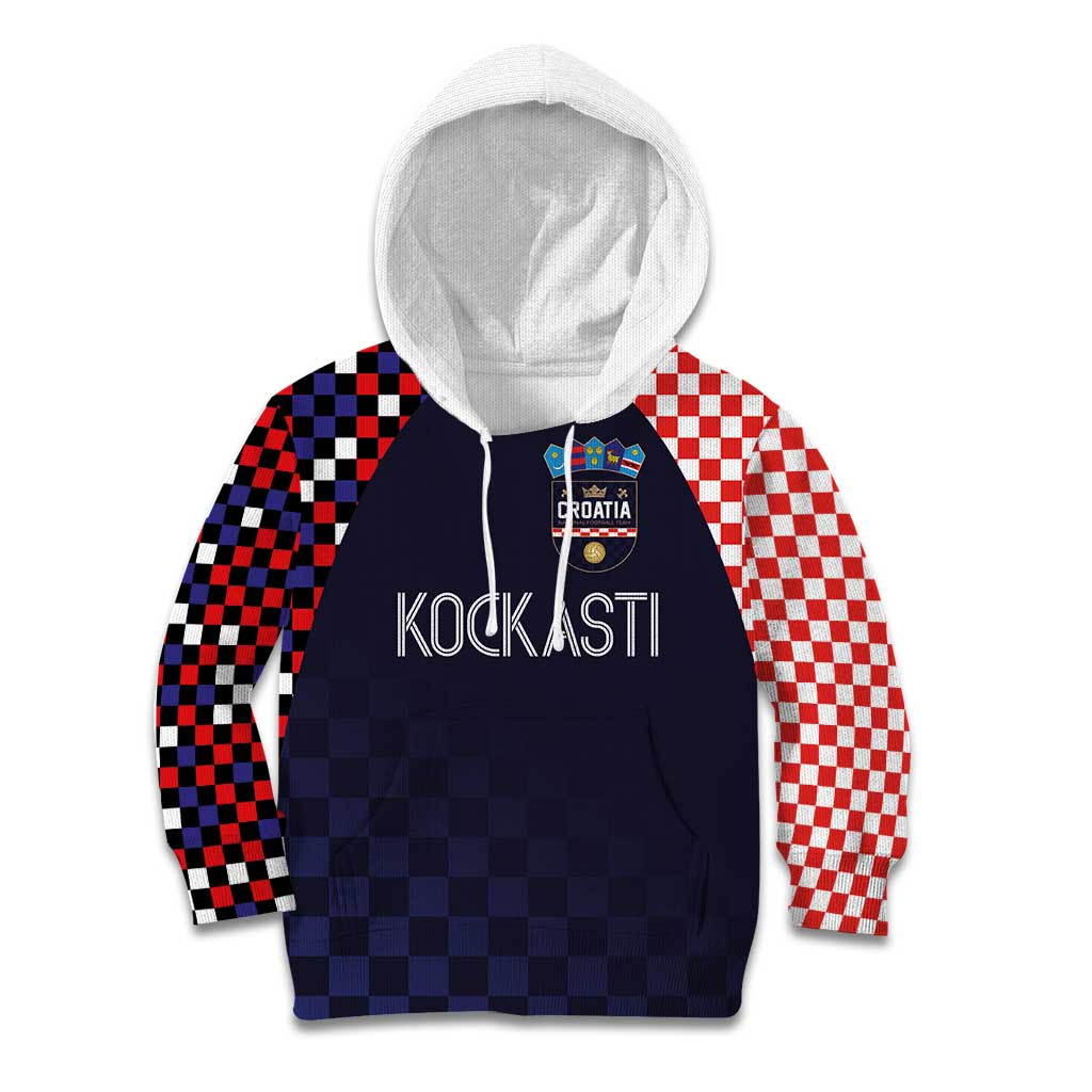 Custom Croatia Football Go Checkered Ones Kid Hoodie